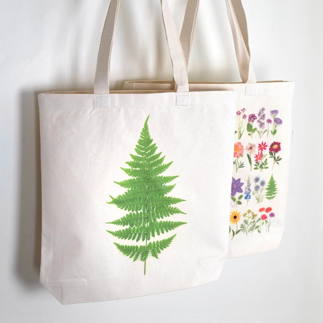 Rainbow Flowers and Fern | Tote Bag