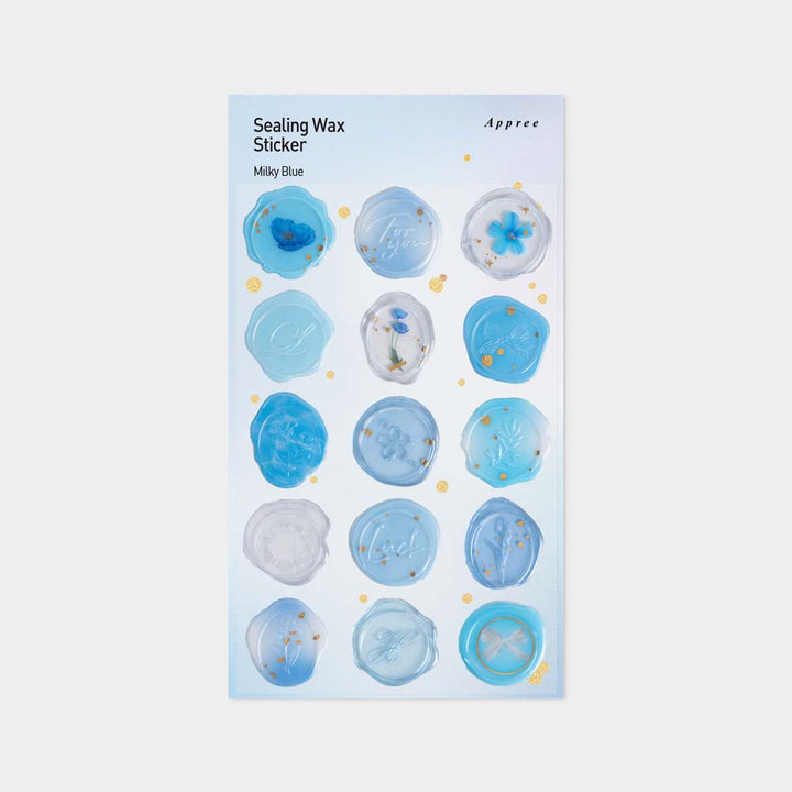 Milky Blue Sealing Wax Sticker
