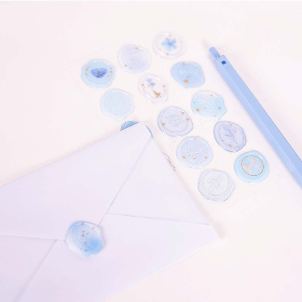 Milky Blue Sealing Wax Sticker
