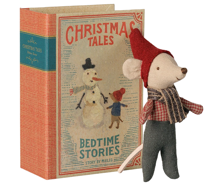 Maileg Christmas Baby Mouse in Book