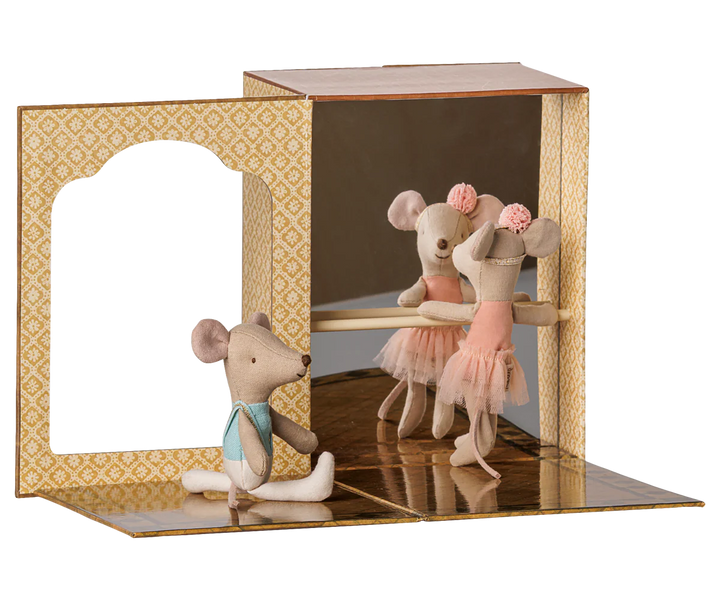 Little Sister and Little Brother Ballet Mouse in Dance Studio