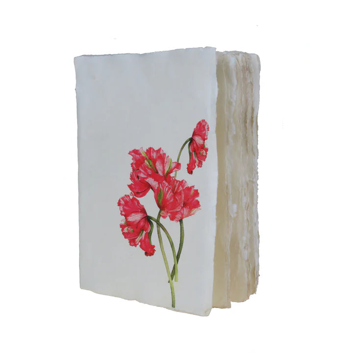 Red Tulip Parchment Paper Notebook