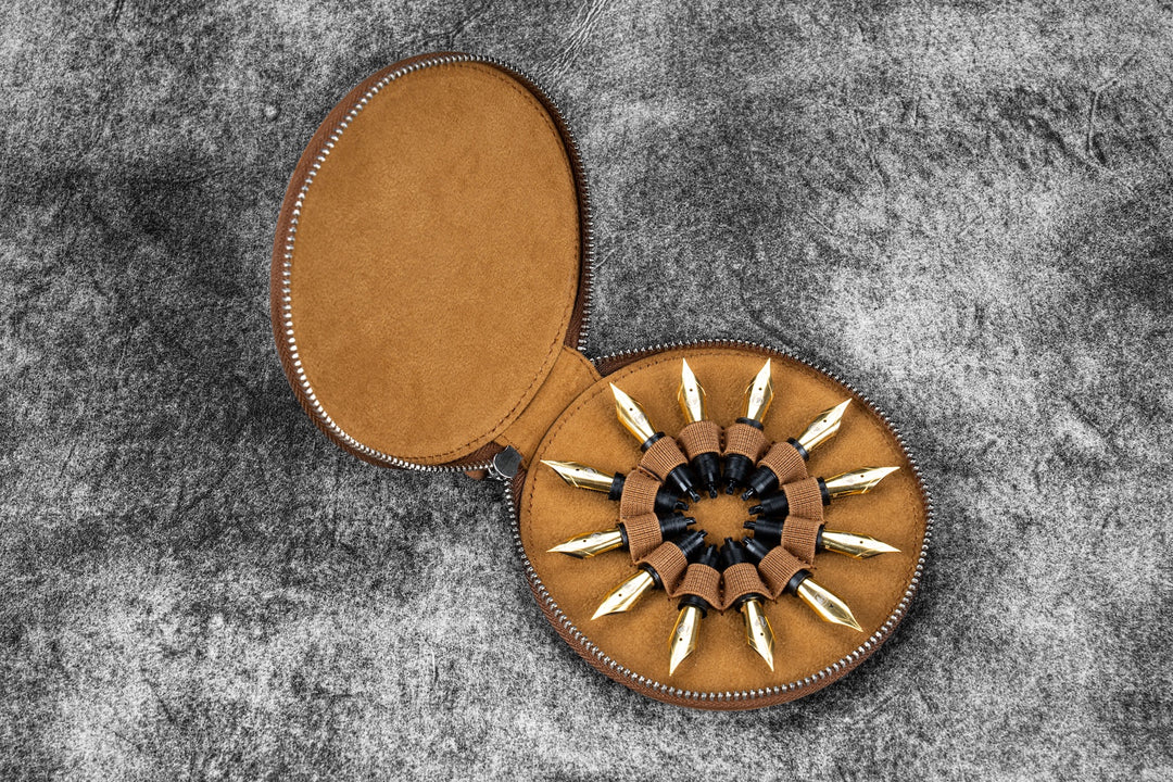 The Nib Circle | Leather Zip Nib Case for 12 Nibs