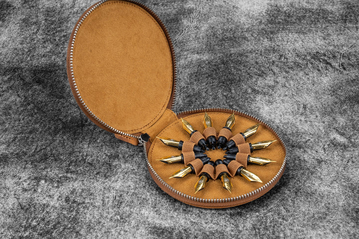The Nib Circle | Leather Zip Nib Case for 12 Nibs