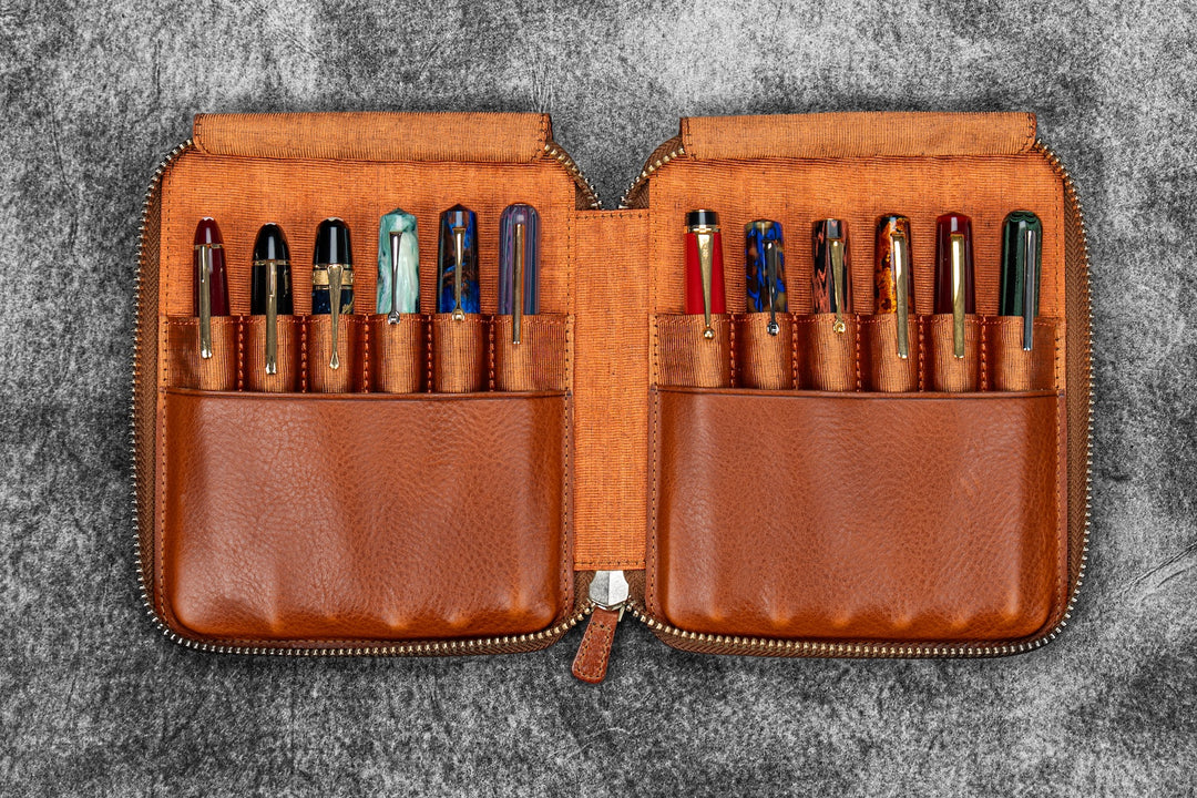 Legacy Leather Zip Pen Case for 12 Pens