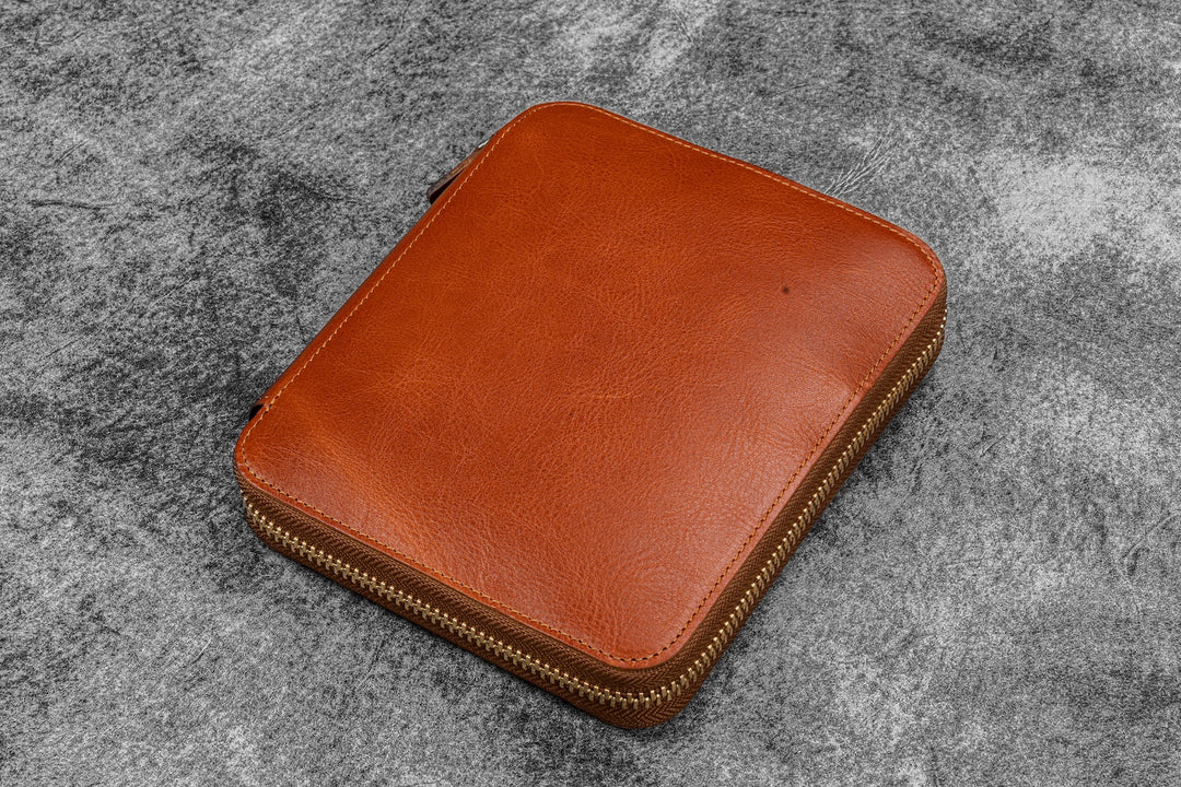 Legacy Leather Zip Pen Case for 6 Pens with A6 Pocket
