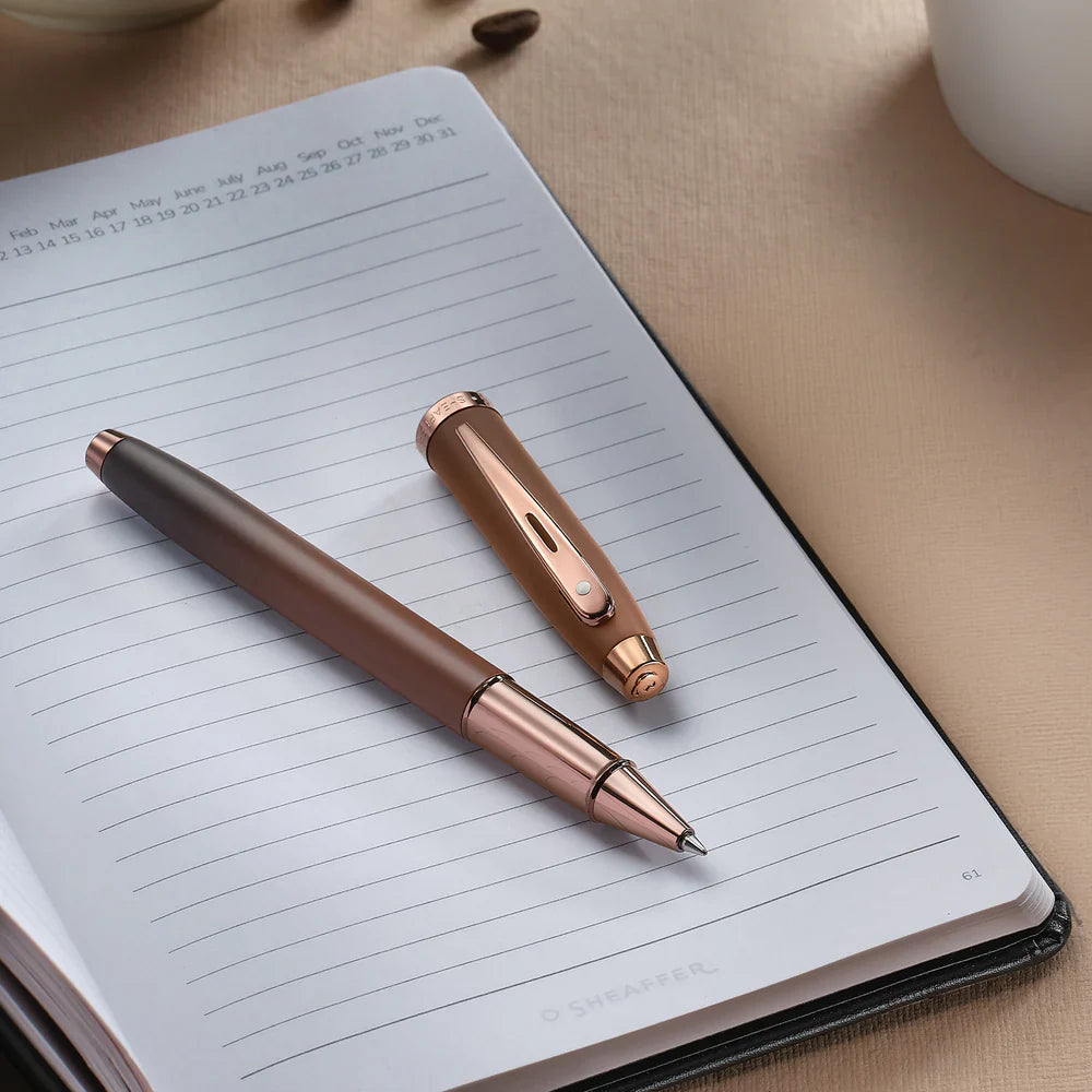Sheaffer 100 9374 Coffee Edition Rollerball Pen | Matte Brown with Regal Brown PVD Trim