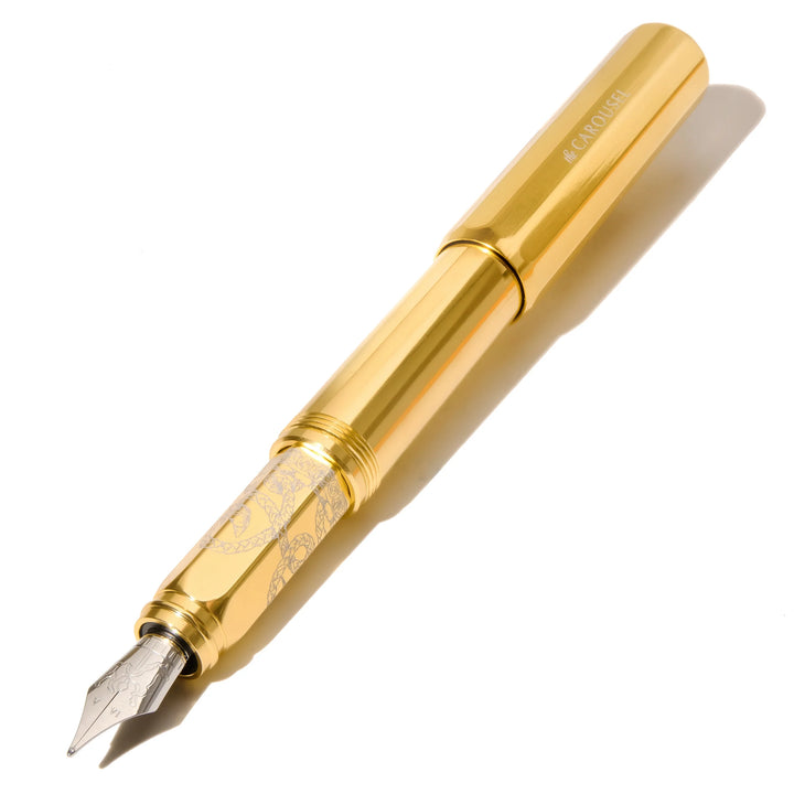 Plaited Gold Tress Carousel Aluminum Fountain Pen | Limited Edition