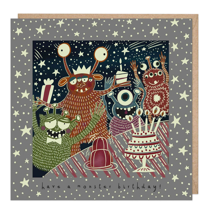 Glow In Dark Monster Cake | Greeting Card