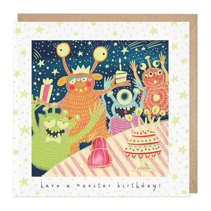 Glow In Dark Monster Cake | Greeting Card