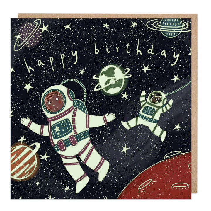 Glow In The Dark Space Adventure | Greeting Card