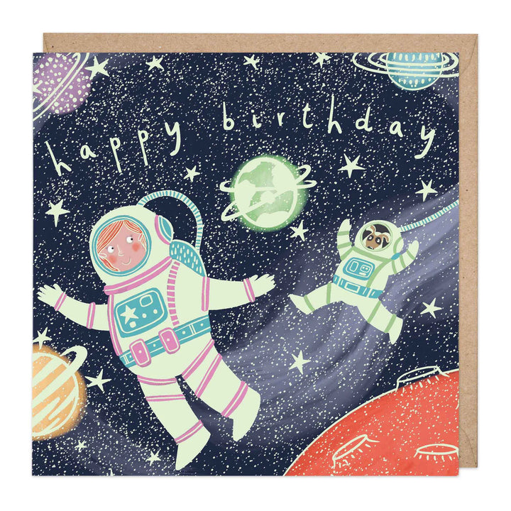 Glow In The Dark Space Adventure | Greeting Card
