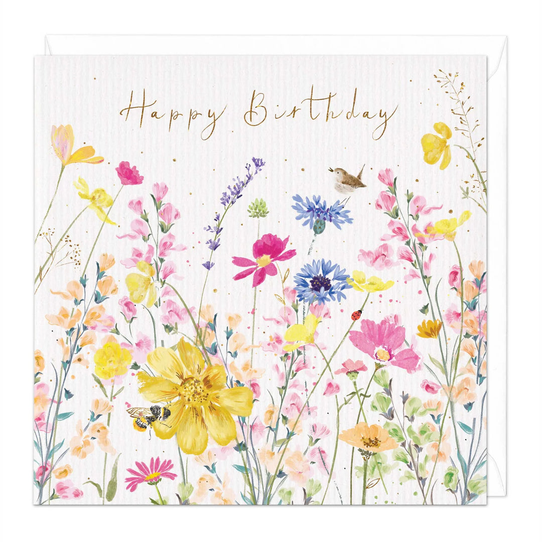 Bird and Cornflowers Birthday | Greeting Card
