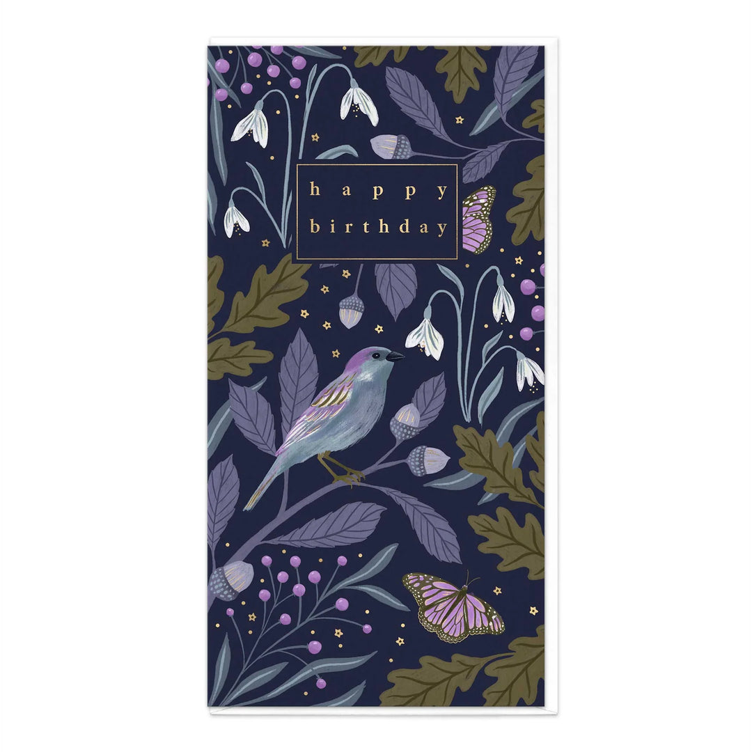 Birds and Snowdrops Birthday | Greeting Card