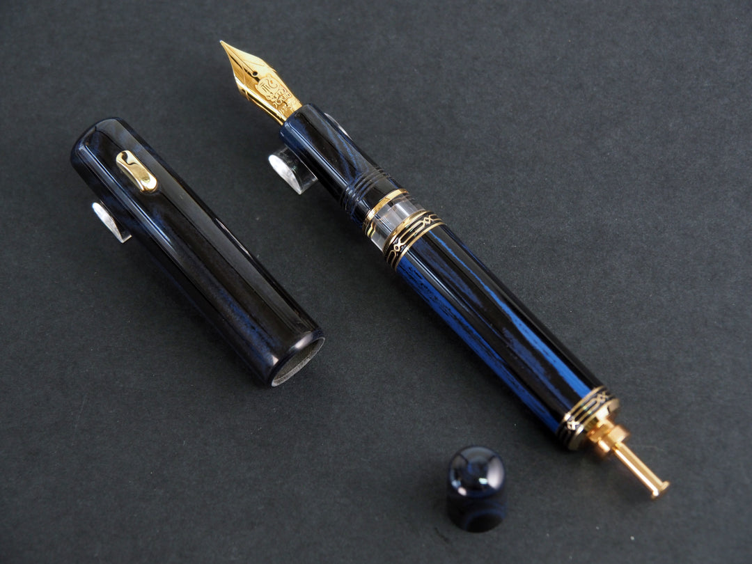 Hakkenden x Fine Writing International Fountain Pen | Deep Blue Ebonite | Limited Edition