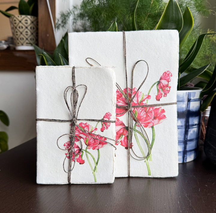 Red Tulip Parchment Paper Notebook