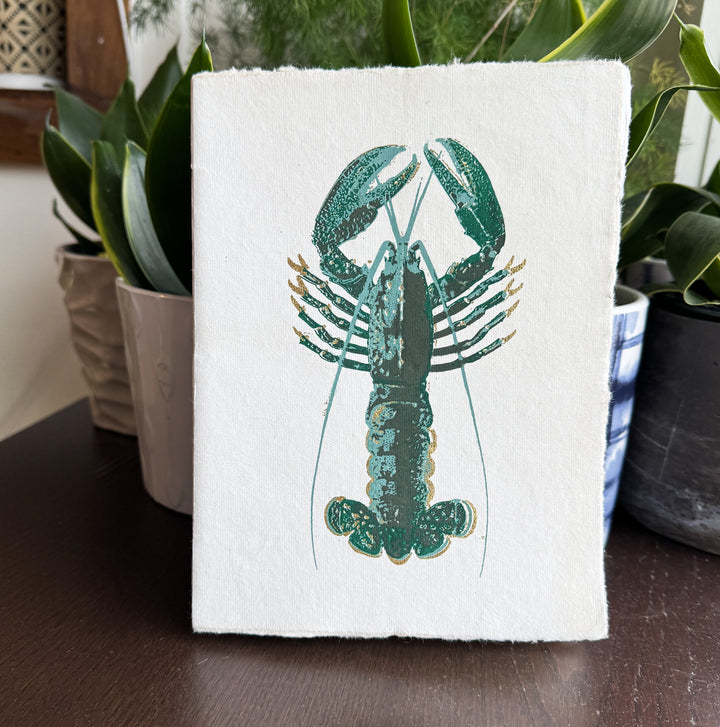 Green Lobster Parchment Paper A5 Notebook