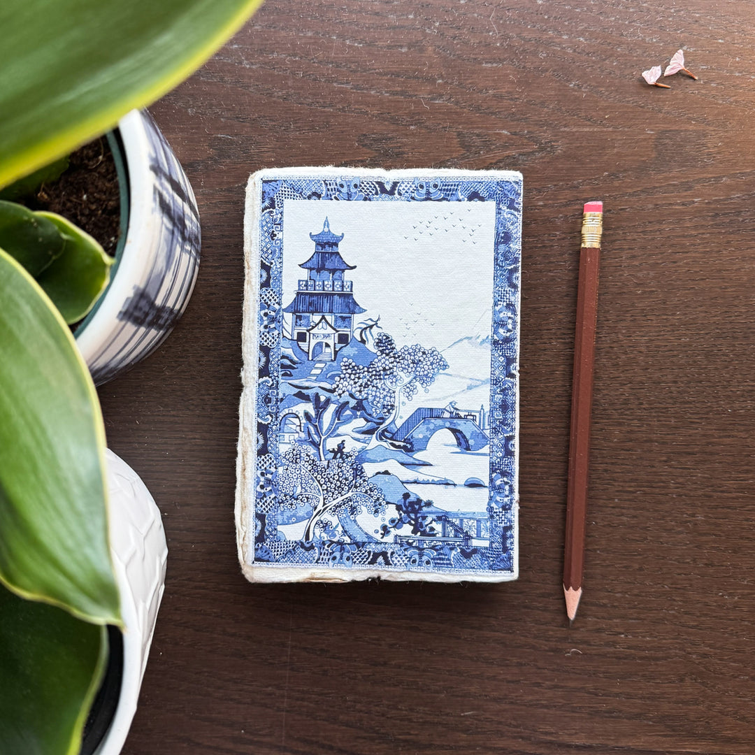 Blue Temple Parchment Paper Notebook