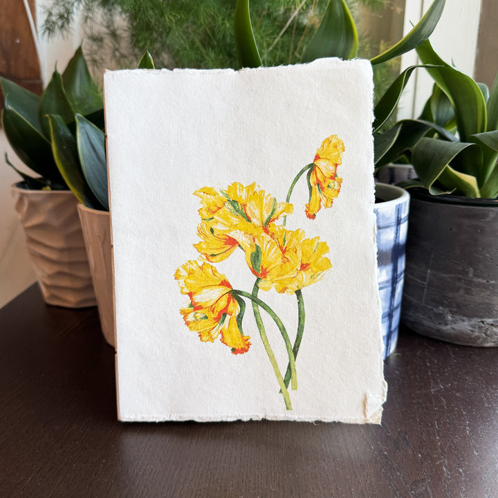 Yellow Tulip Parchment Paper Notebook