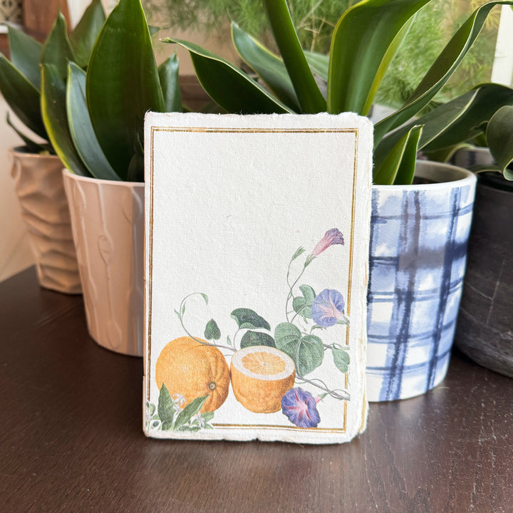 Lemon Flower Parchment Paper A6 Notebook