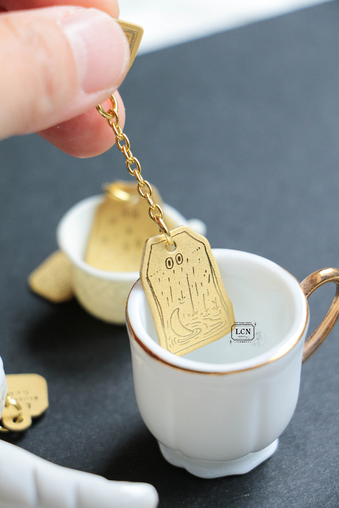 LCN Mystery Tea Bag Brass Charm