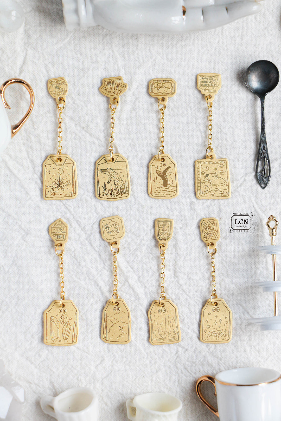 LCN Mystery Tea Bag Brass Charm