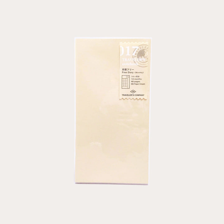 TRAVELER'S notebook 017 Free Diary Monthly Planner | Regular Size