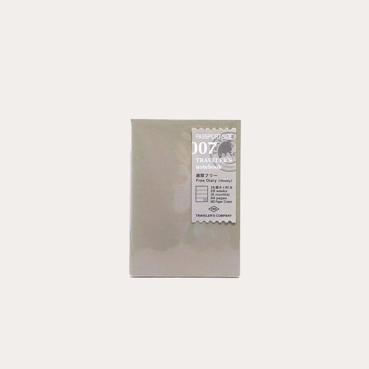 TRAVELER'S notebook 007 Free Diary Weekly Planner | Passport Size