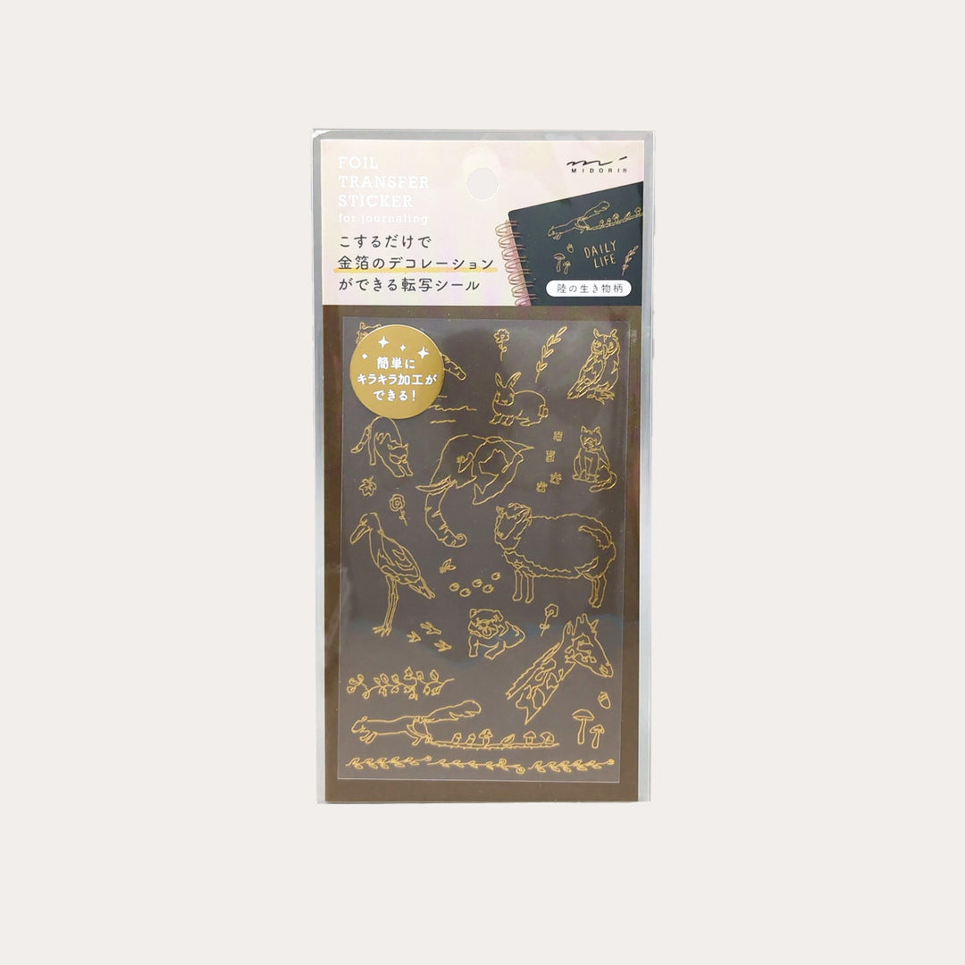 Land Animals | Gold Foil Transfer Stickers