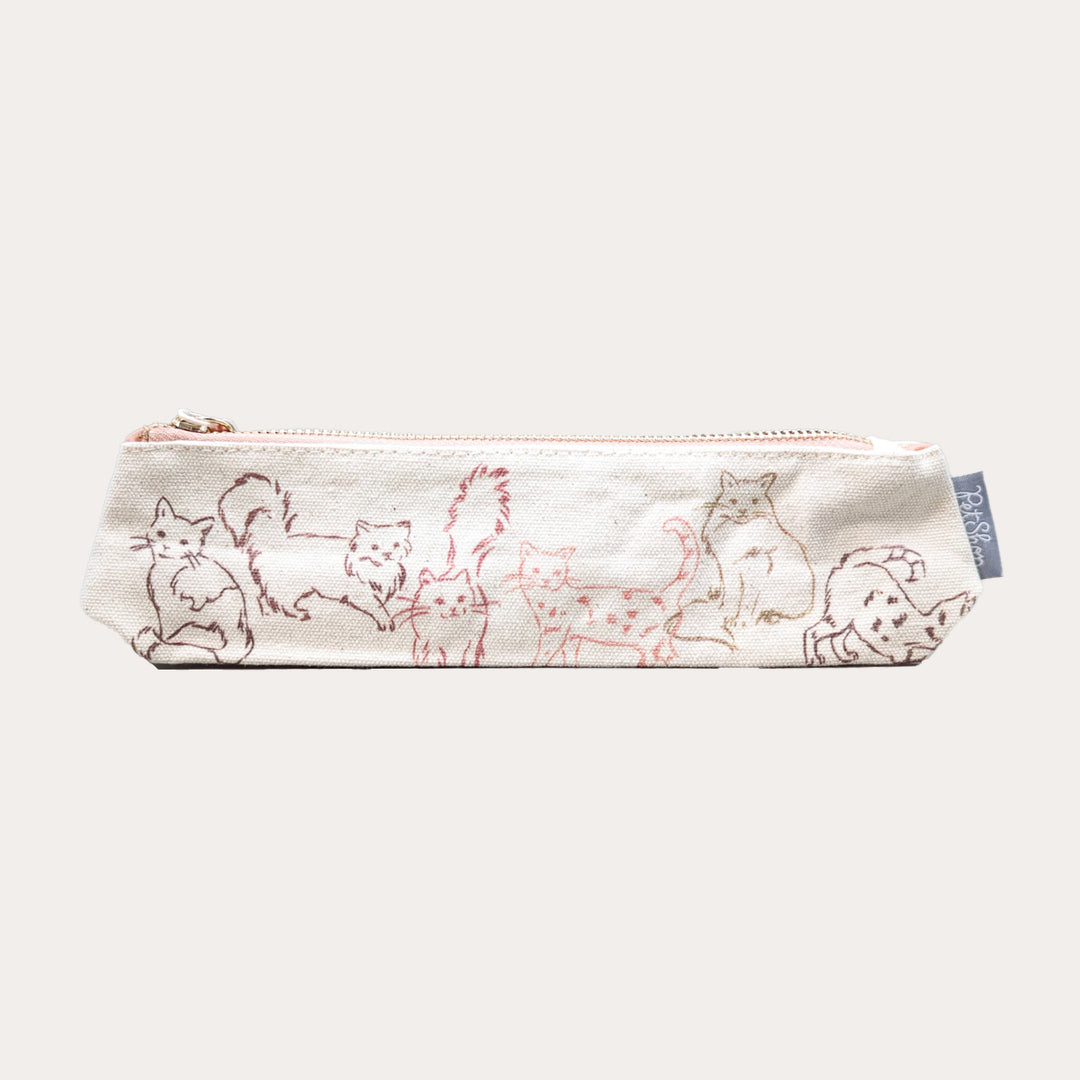 Inked Cat Canvas Pouch