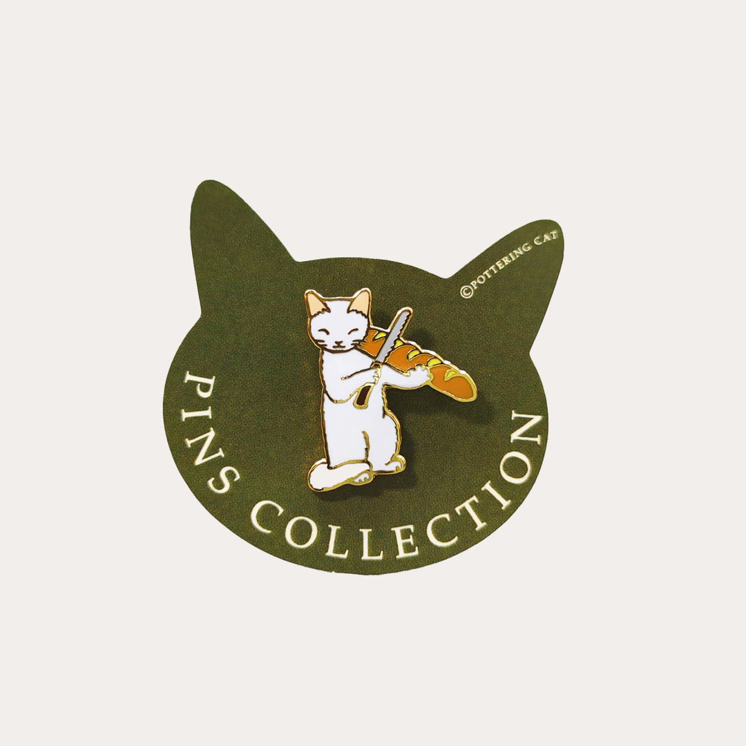 French Bread Cat Enamel Pin