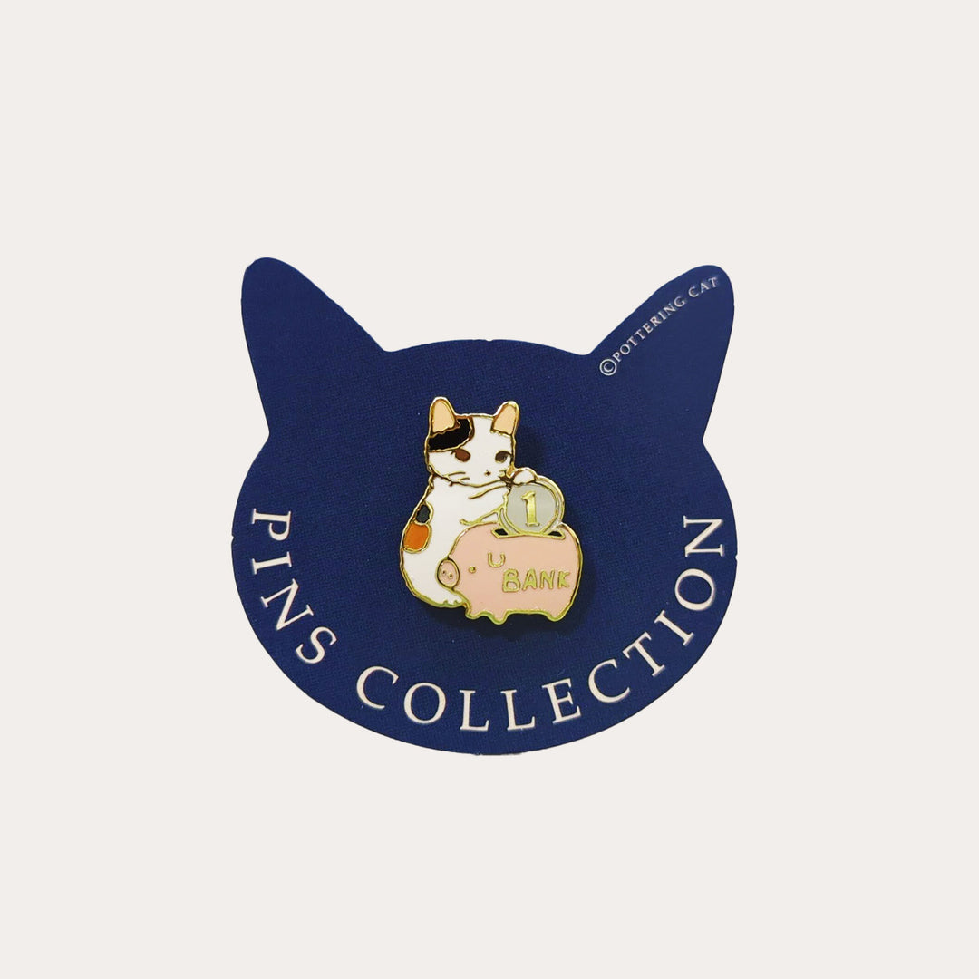 Piggy Bank Cat Enamel Pin