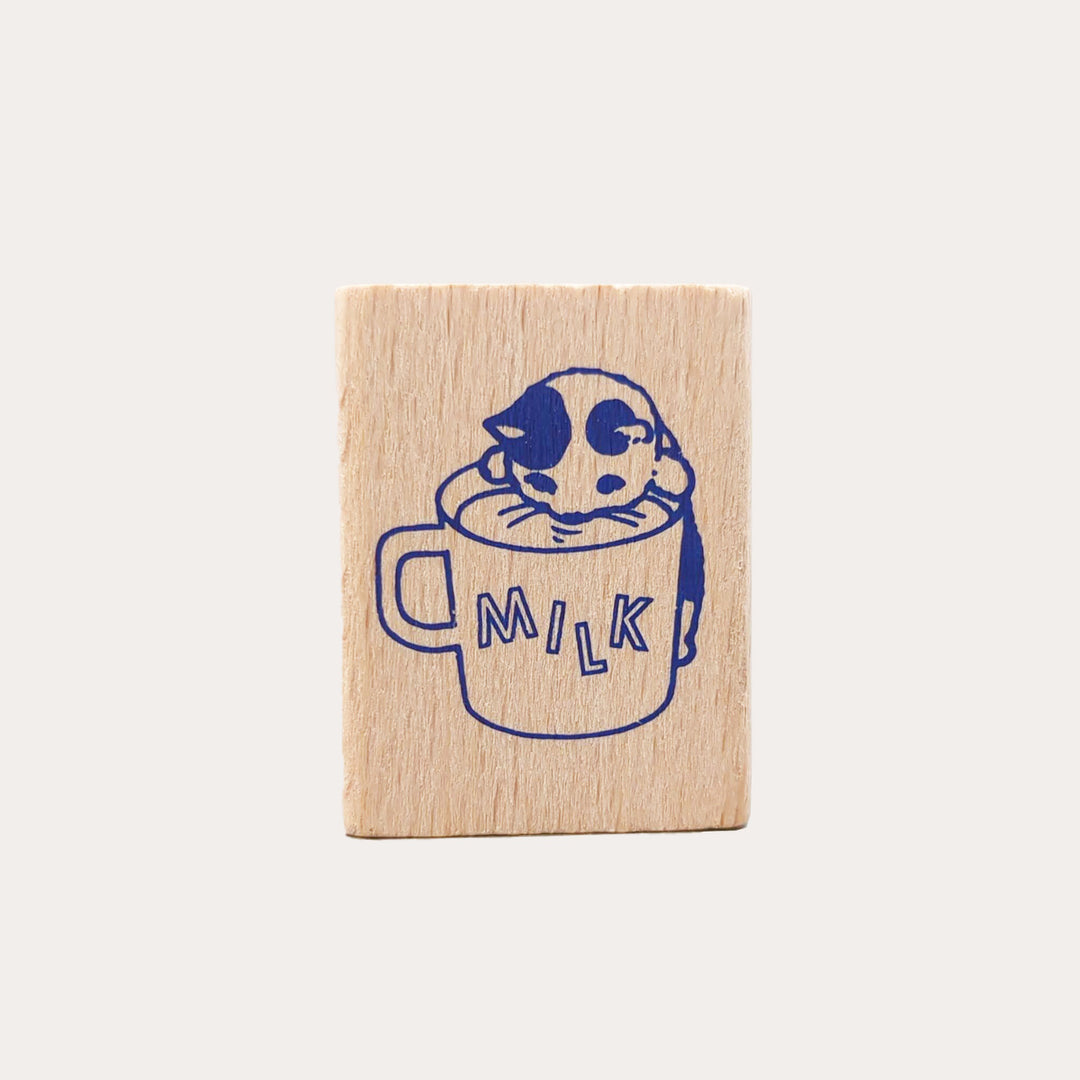 Milk Cat Wooden Stamp *