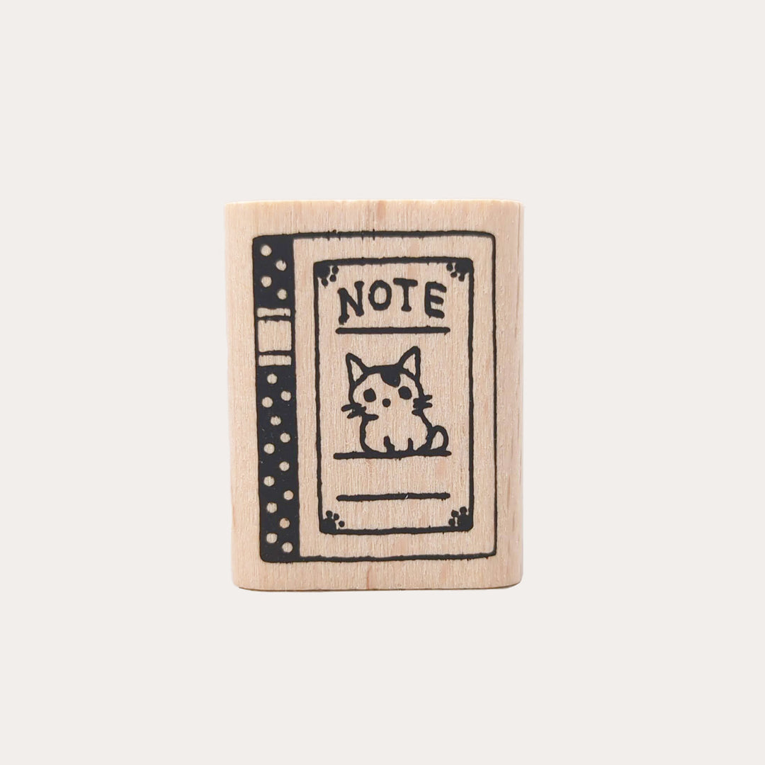 Notebook Cat Wooden Stamp
