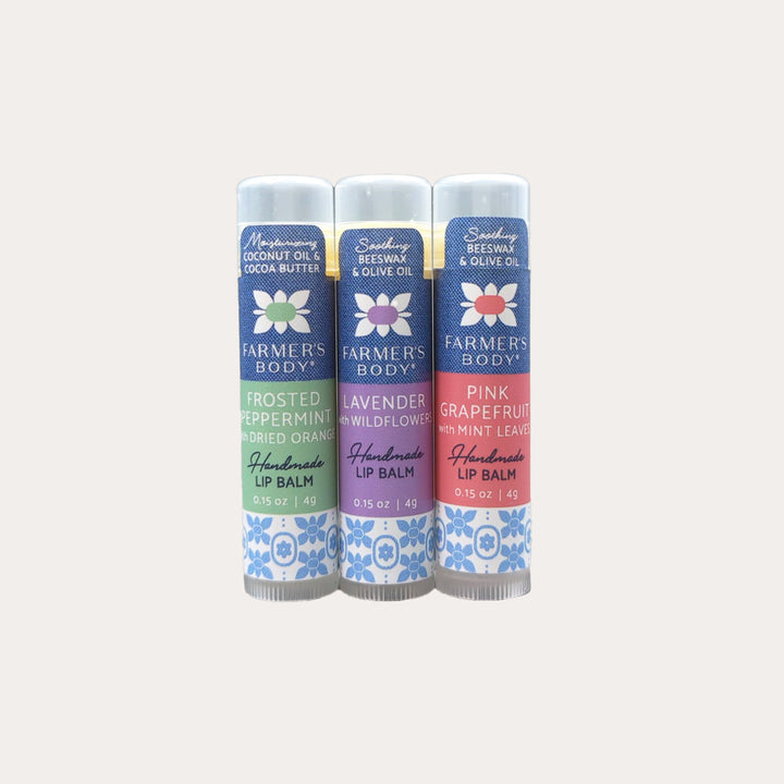 Favorite Lip Balm Trio | Lavender, Pink Grapefruit, and Frosted Peppermint