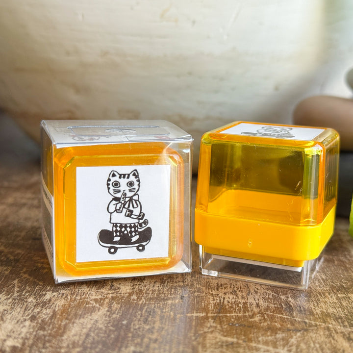 Sanby x Yumi Kitagishi Self-Inking Stamp | Cat Outing