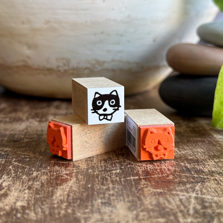 Sanby x Yumi Kitagishi Stamp | Chibi Black and White Cat