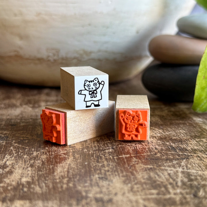 Sanby x Yumi Kitagishi Stamp | Chibi Tiger Cat Shima-Chan