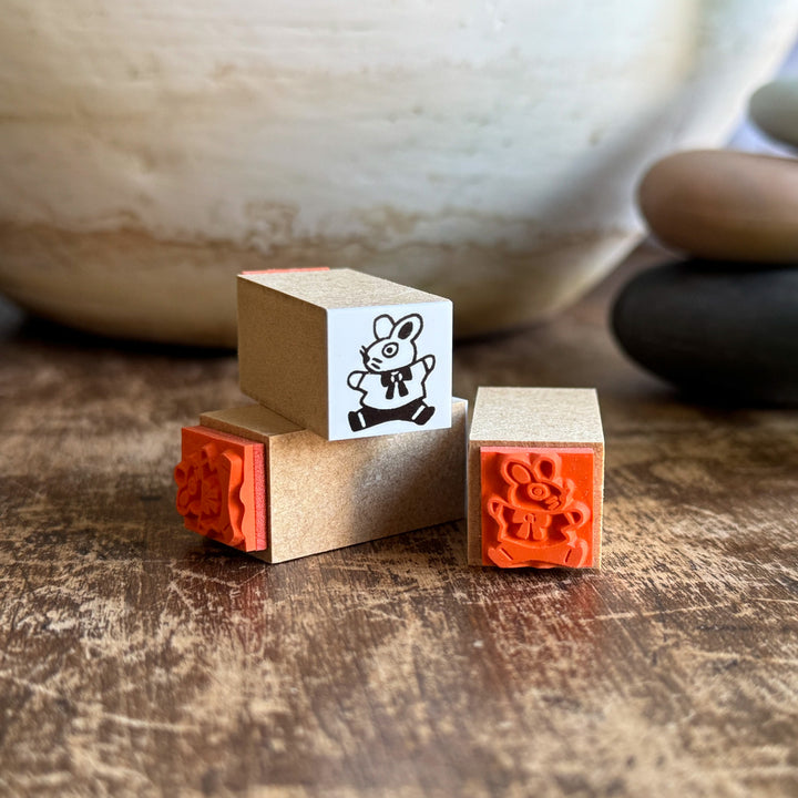 Sanby x Yumi Kitagishi Stamp | Chibi Jumping Rabbit