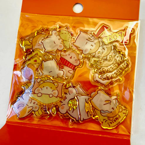 Hamster Puffy Sticker Set