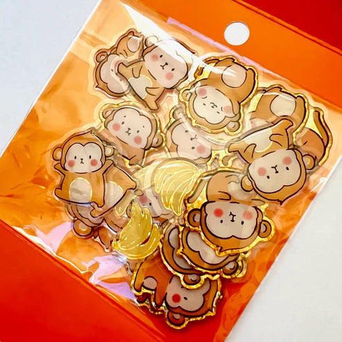 Monkey Puffy Sticker Set