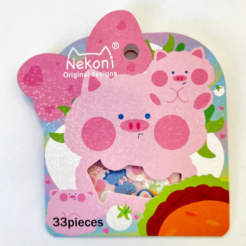 Pink Piggy Sticker Set