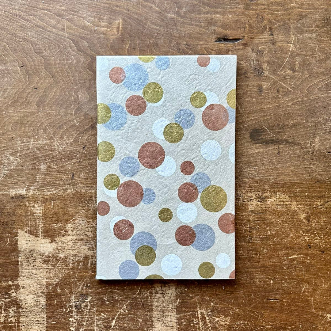 Gold, Silver, and Copper Poka-Dot Hand Stitched Notebook