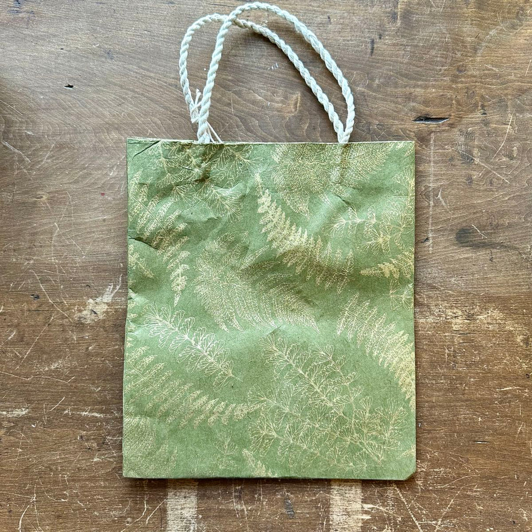 Gold Fern on Green | Medium Gift Bag
