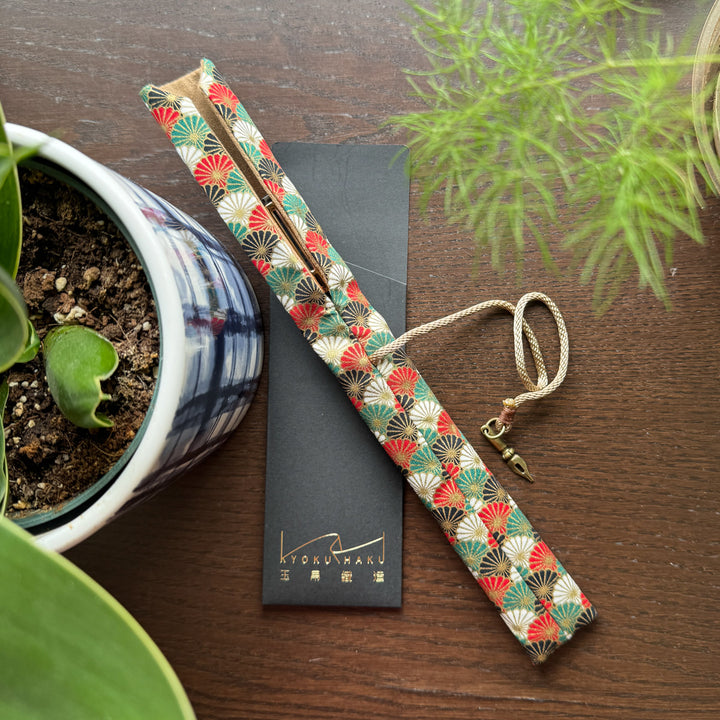 Japanese Green Kiku Single Pen Sleeve