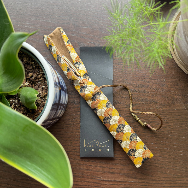Japanese Yellow Kiku Single Pen Sleeve