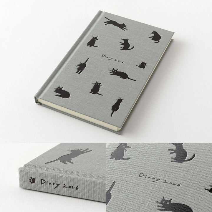 2026 Weekly Diary Book | Gray Cat