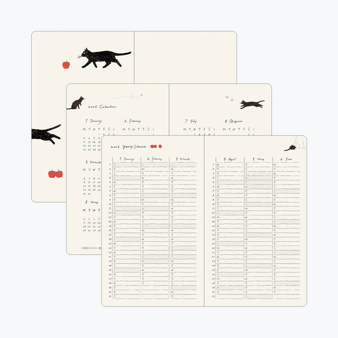 2026 Weekly Diary Book | Gray Cat