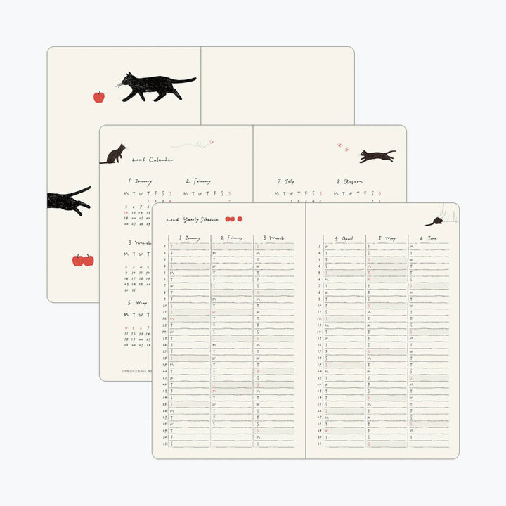 2026 Weekly Diary Book | Gray Cat