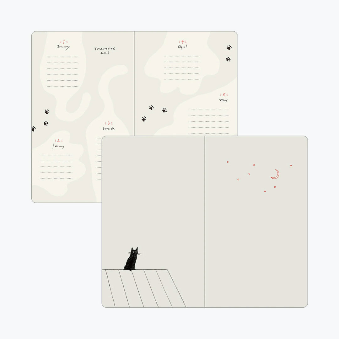 2026 Weekly Diary Book | Gray Cat